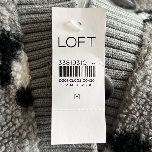 Loft Spotted Rib Trim Sherpa Top - Picture 6 of 6